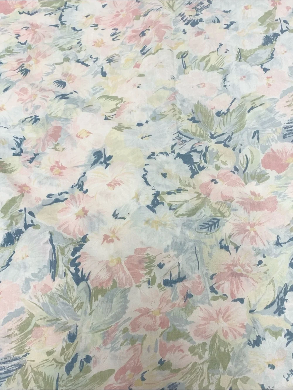 Vintage Croscill Pastel Floral Eyelet Lace Pillowcase Standard Size 90s Cotton